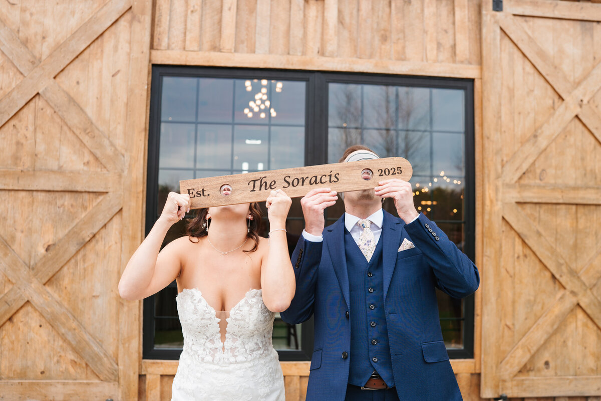 Romantic wedding portraits of bride and groom at The Barn at Bull Meadow in NH