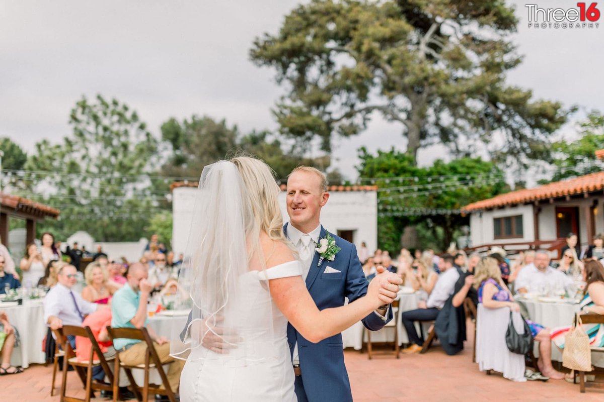 First Dance between Bride and Groom at Historic Cottage