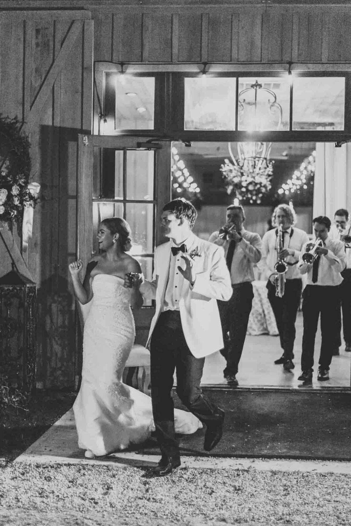 bride and groom exit with a second line, new orleans style exit.