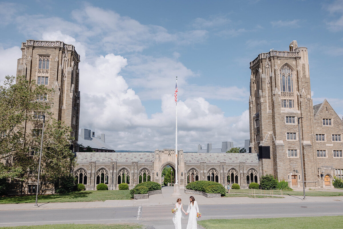 Brides in the grounds of Cornell University