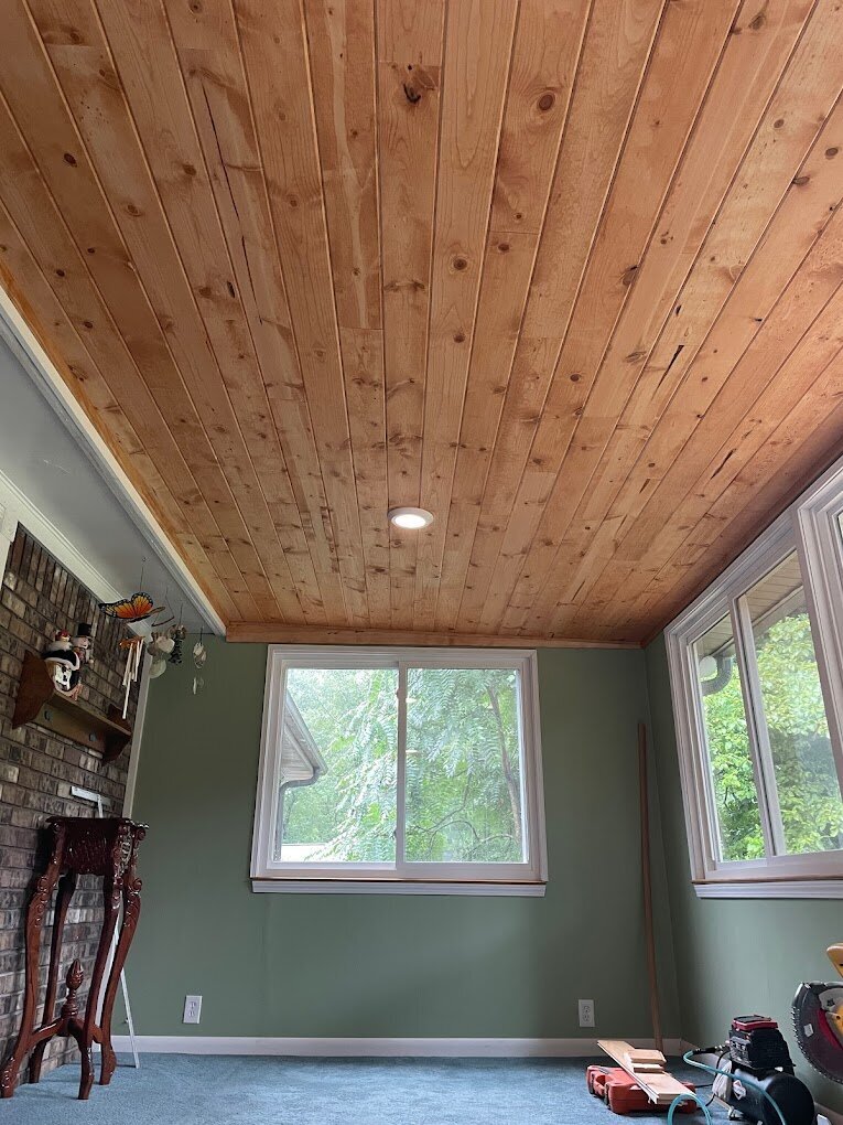 tongue and groove ceiling cedar