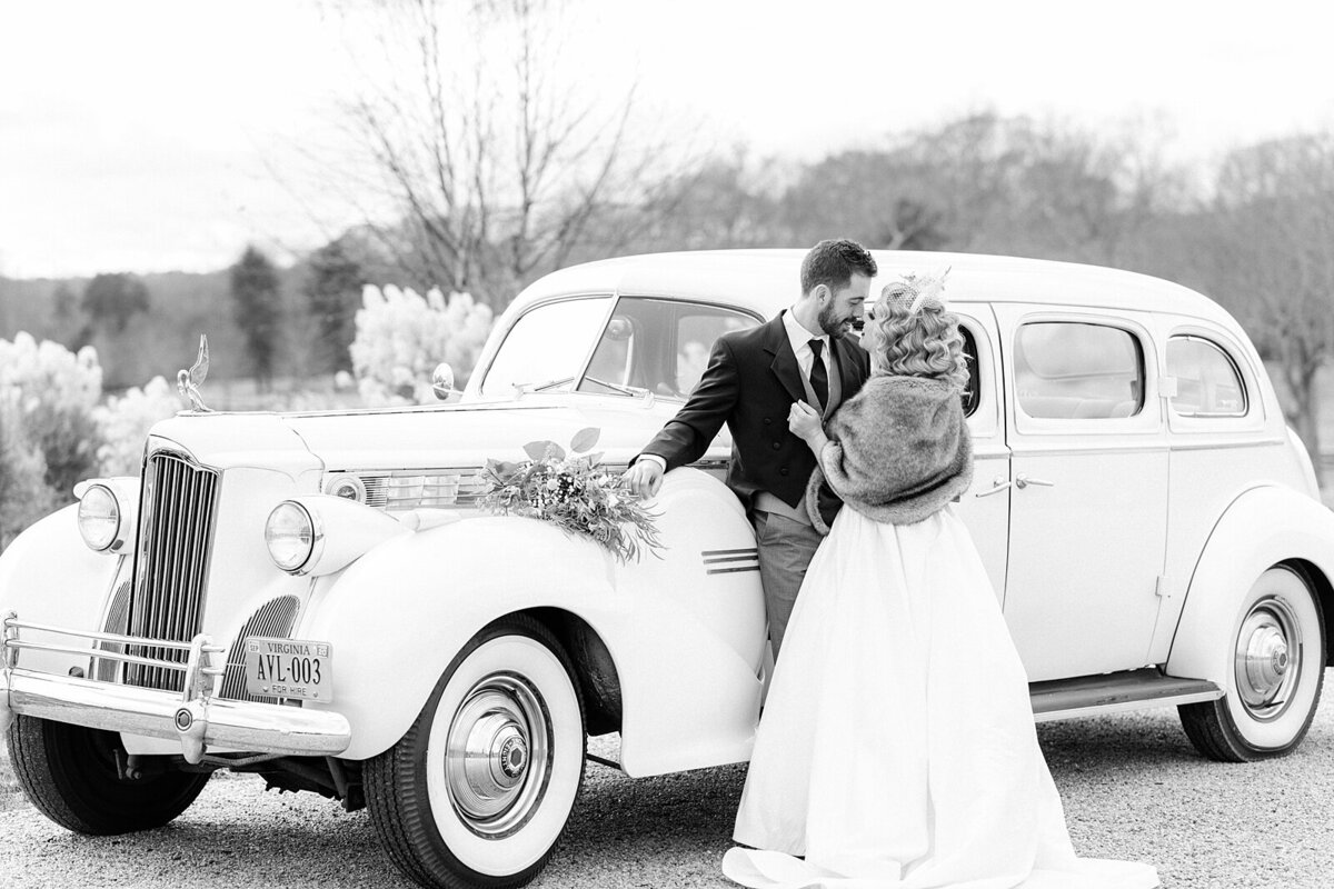 Melissa & Arturo Photography | Mount Ida Wedding - Bride & Groom with Car 1