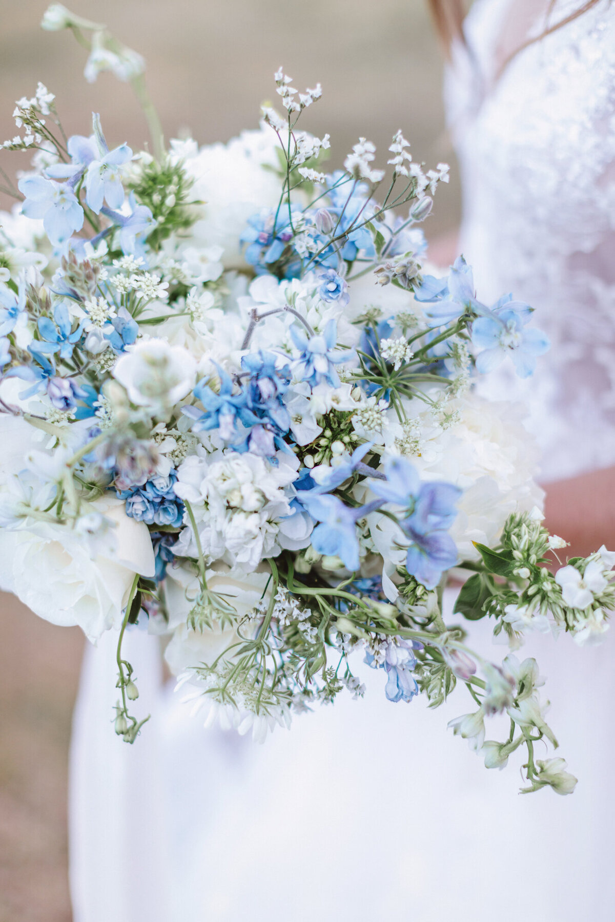 blue and white bouquet