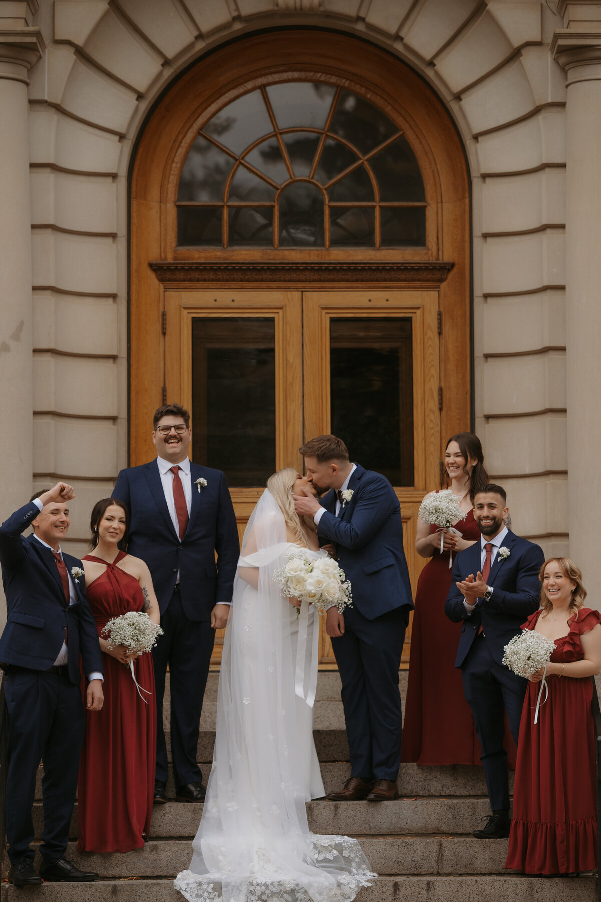 bridal party at U of a arts building
