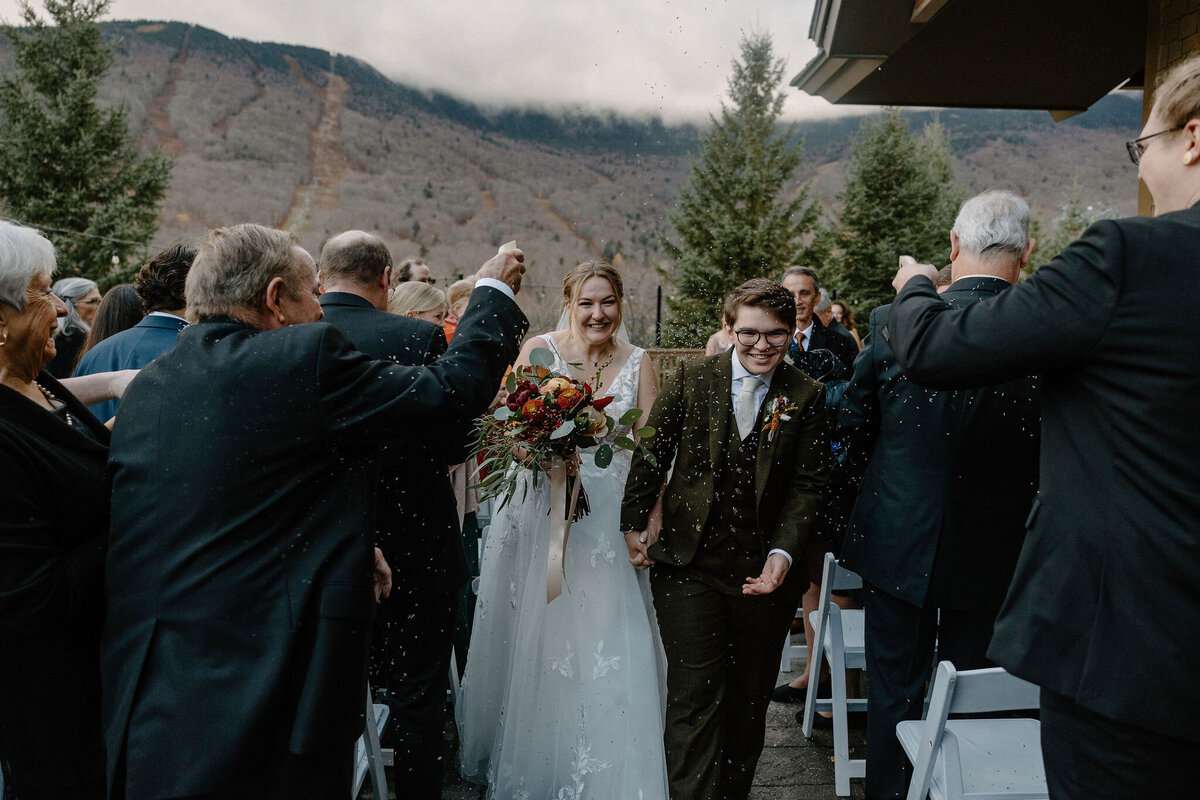 brides walking down aisle