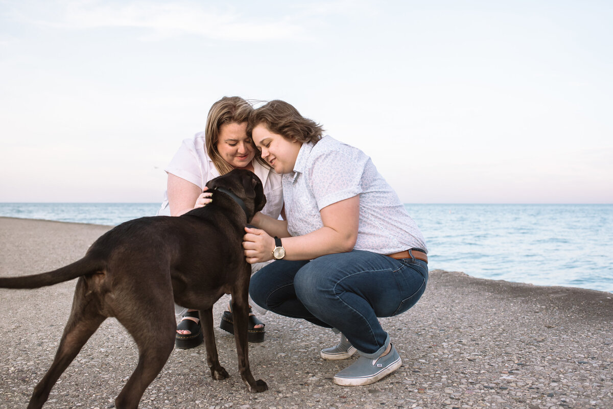 Mei Lin Barral Photography_North-Avenue-Beach-Chicago-Queer-Engagement-with-Dog-17