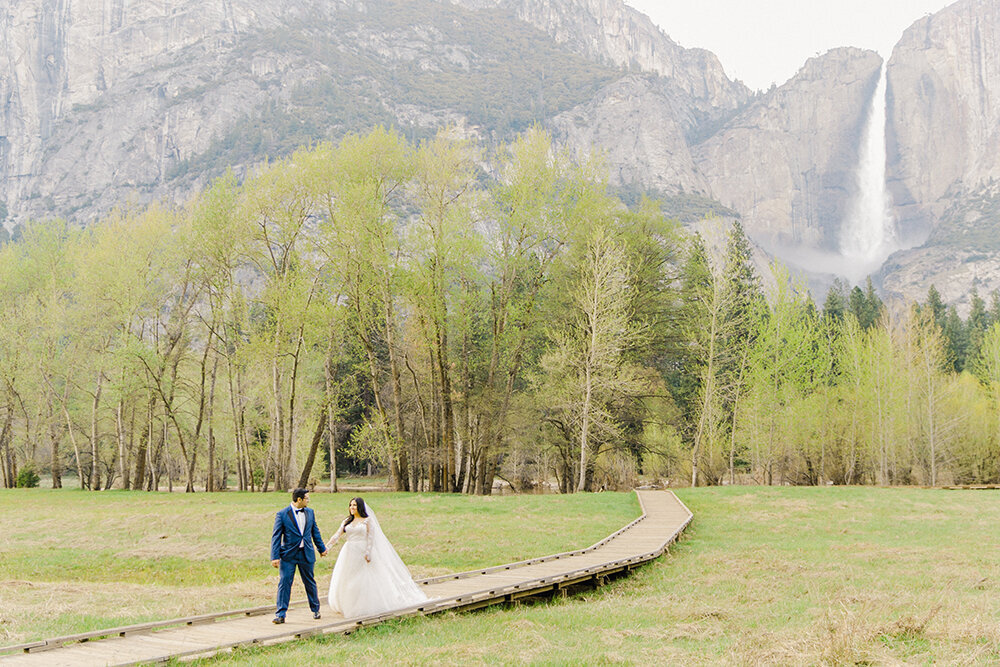 Yosemite national park wedding deckled edge french blue invitation 1