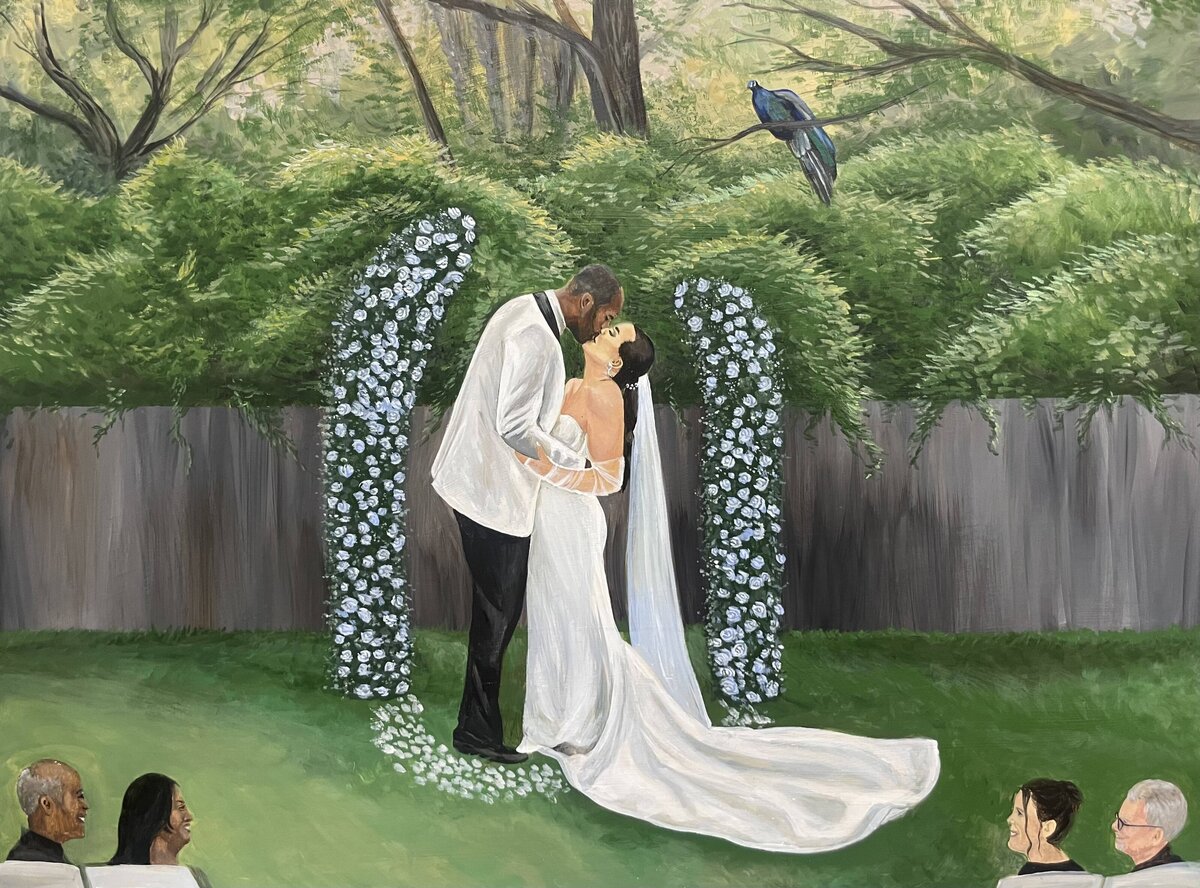 Live Painting - Peacock Garden - Fountain of Youth - St. Augustine, FL 
