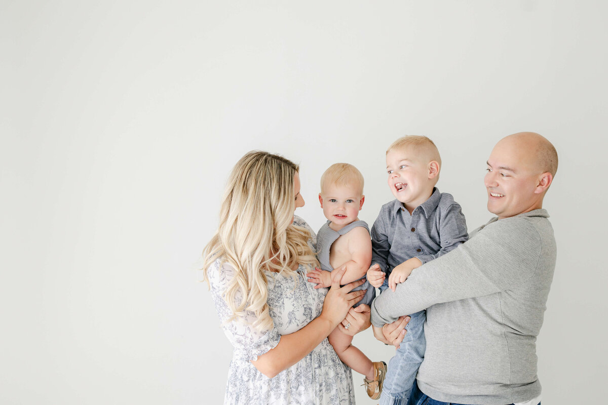 a family smiling together