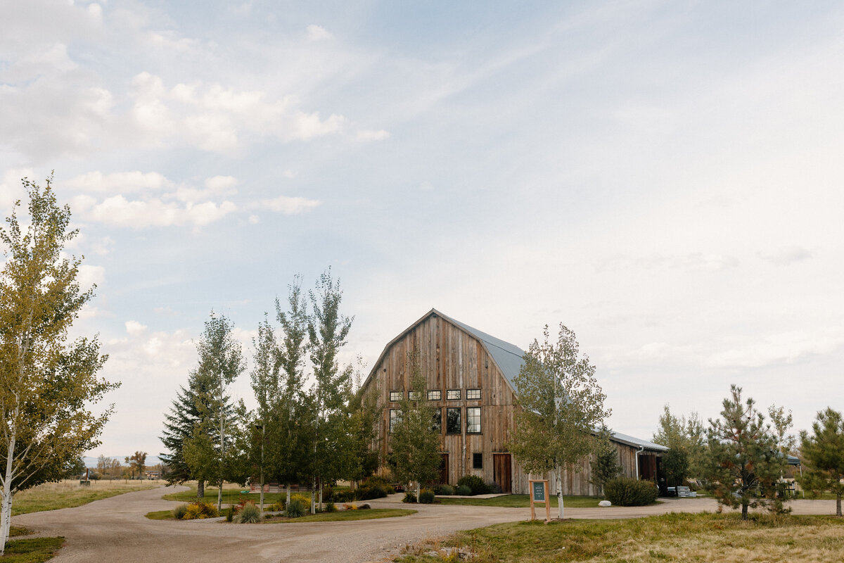 a rustic barn being used as a wedding venue