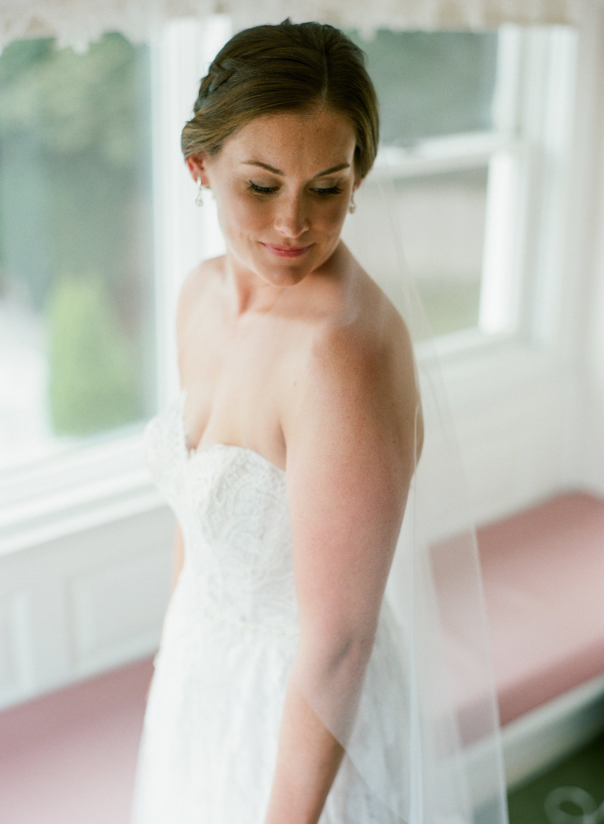 Bridal portrait natural light on film