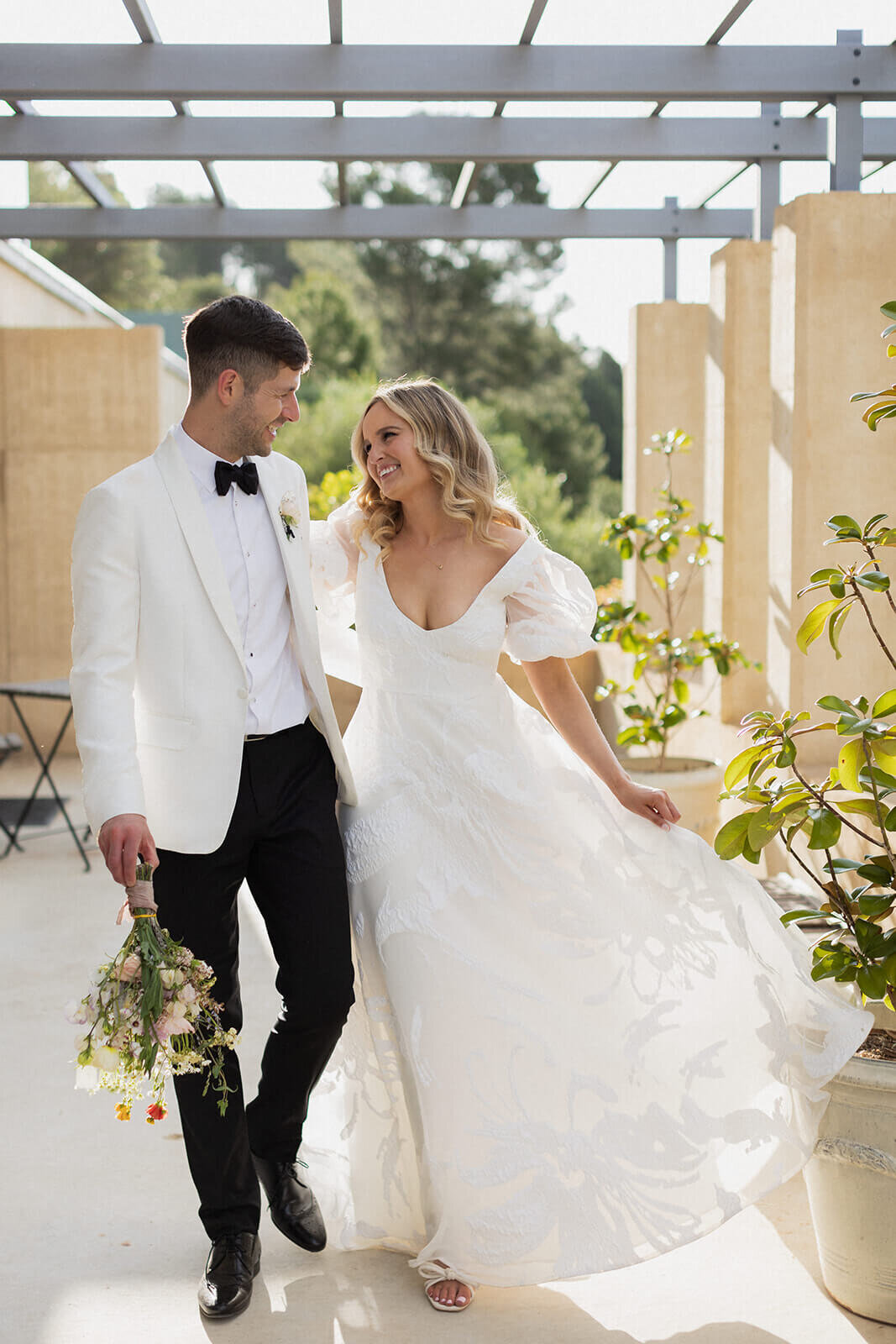 bride and groom on their wedding day