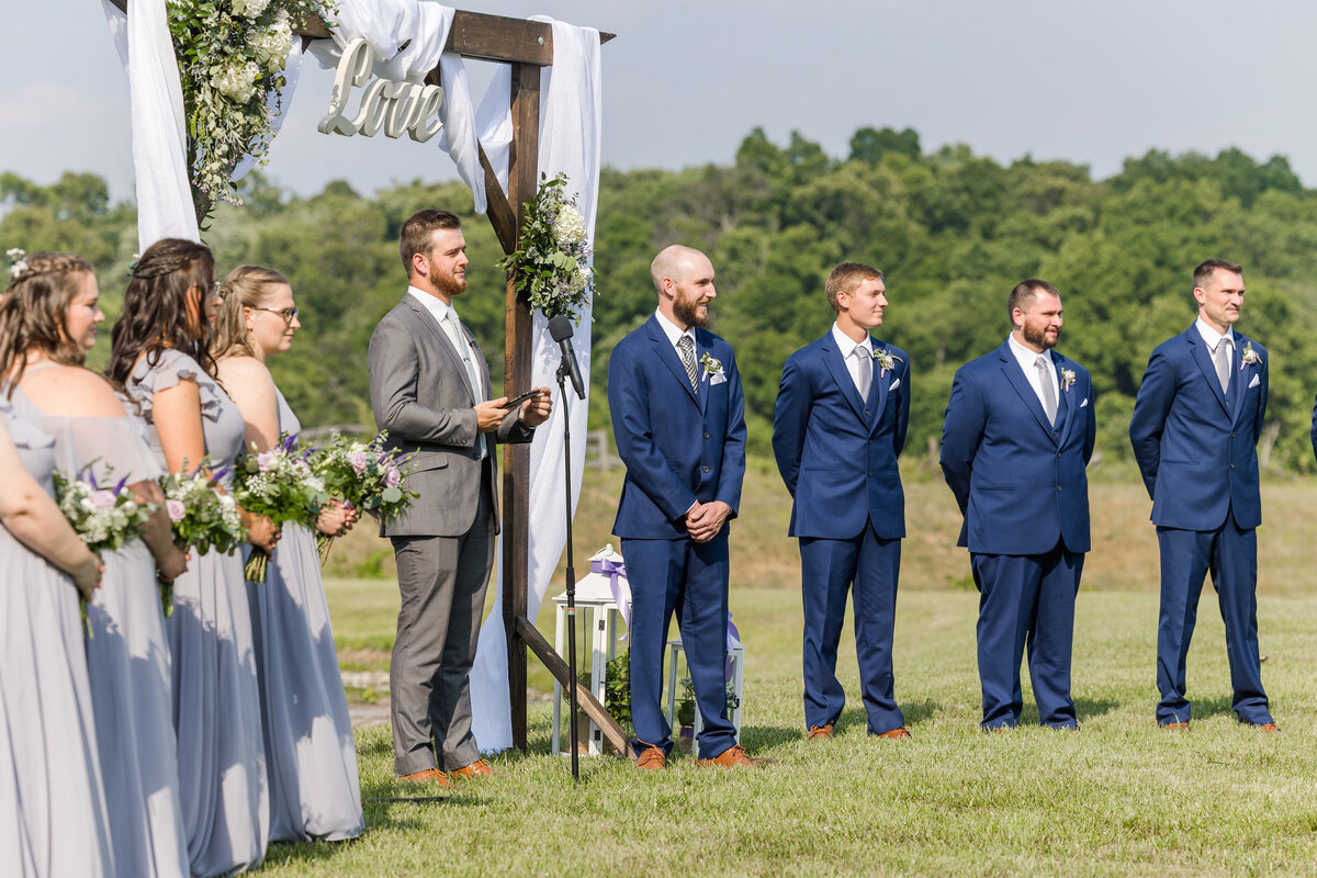 bridal party waiting for bride to walk down aisle in rome georgia