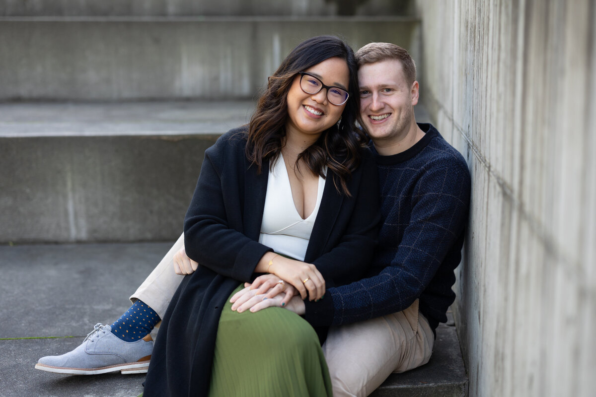 engagement and Surprise Seattle wedding photography sculpture park- 33