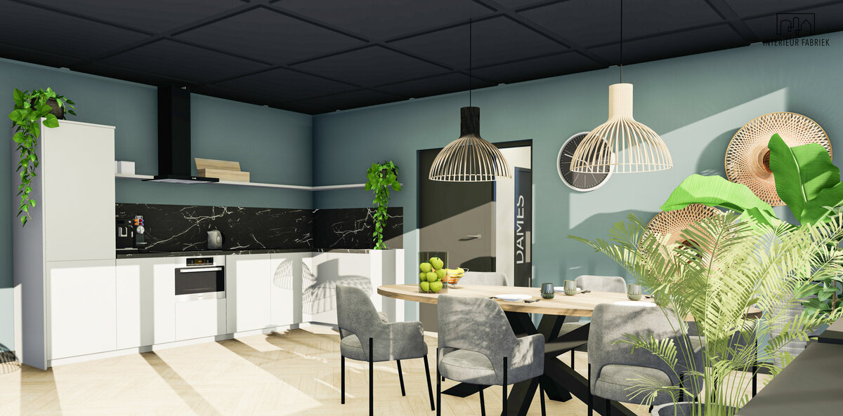 Interieurontwerp Woerden, Interieuradvies Woerden, Badkamer Woerden, Badkamerontwerp Woerden, Kantoorinrichting Woerden. Kantoor Woerden, Plantenwand Woerden