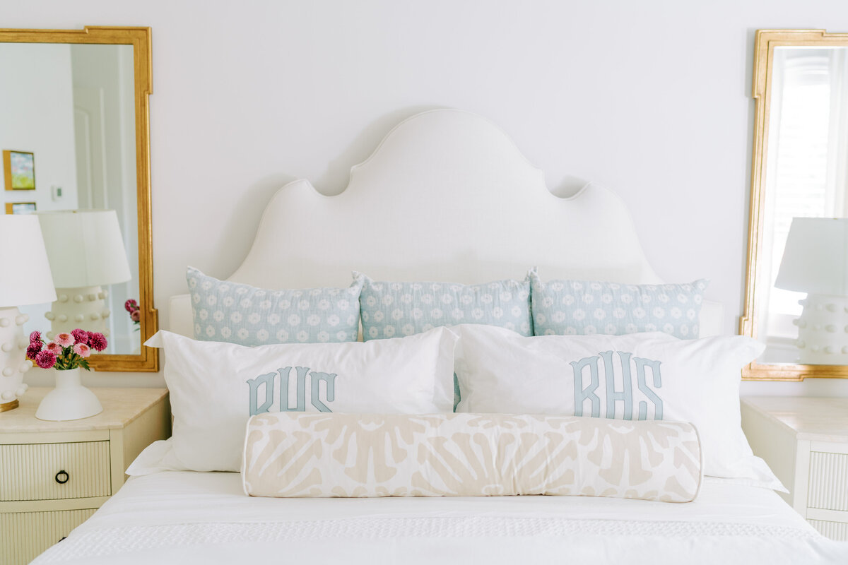 oyster creek studios spring valley remodel blue and white bed