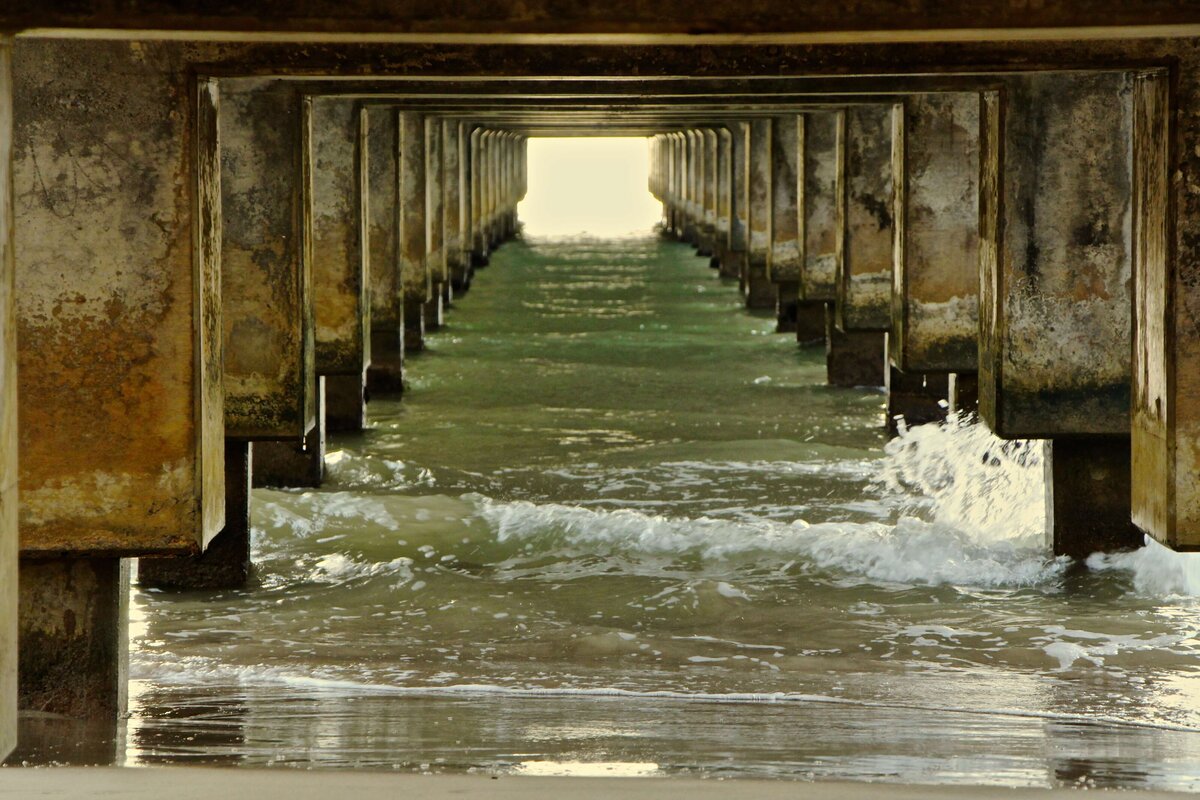 Newport-Beach-Family-Photographer-under-the-dock-in-the-ocean