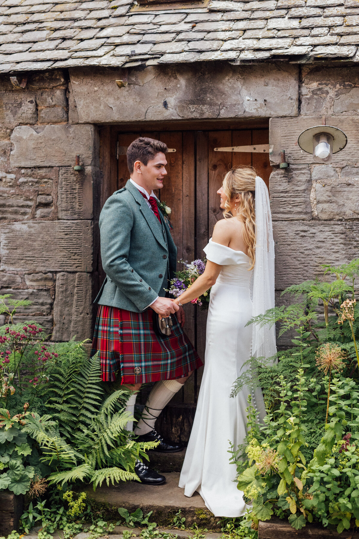 Bride and groom portrait at The Free Company wedding