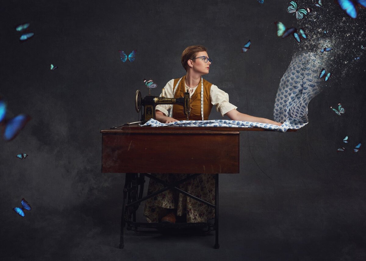 Senior Picture Photographer Captures Creative Sewing Inspiration With Butterflies-26
