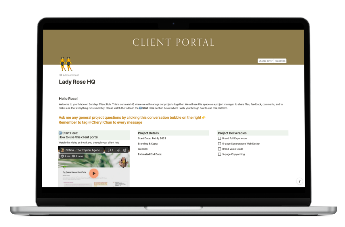 A Notion course  on how to create a streamlined client project management system for freelancers and service-based entrepreneurs. Client CRM, Projects Manager and Client Portal Notion Templates included.