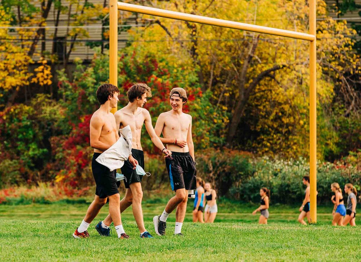 University of Montana students walking after track practice