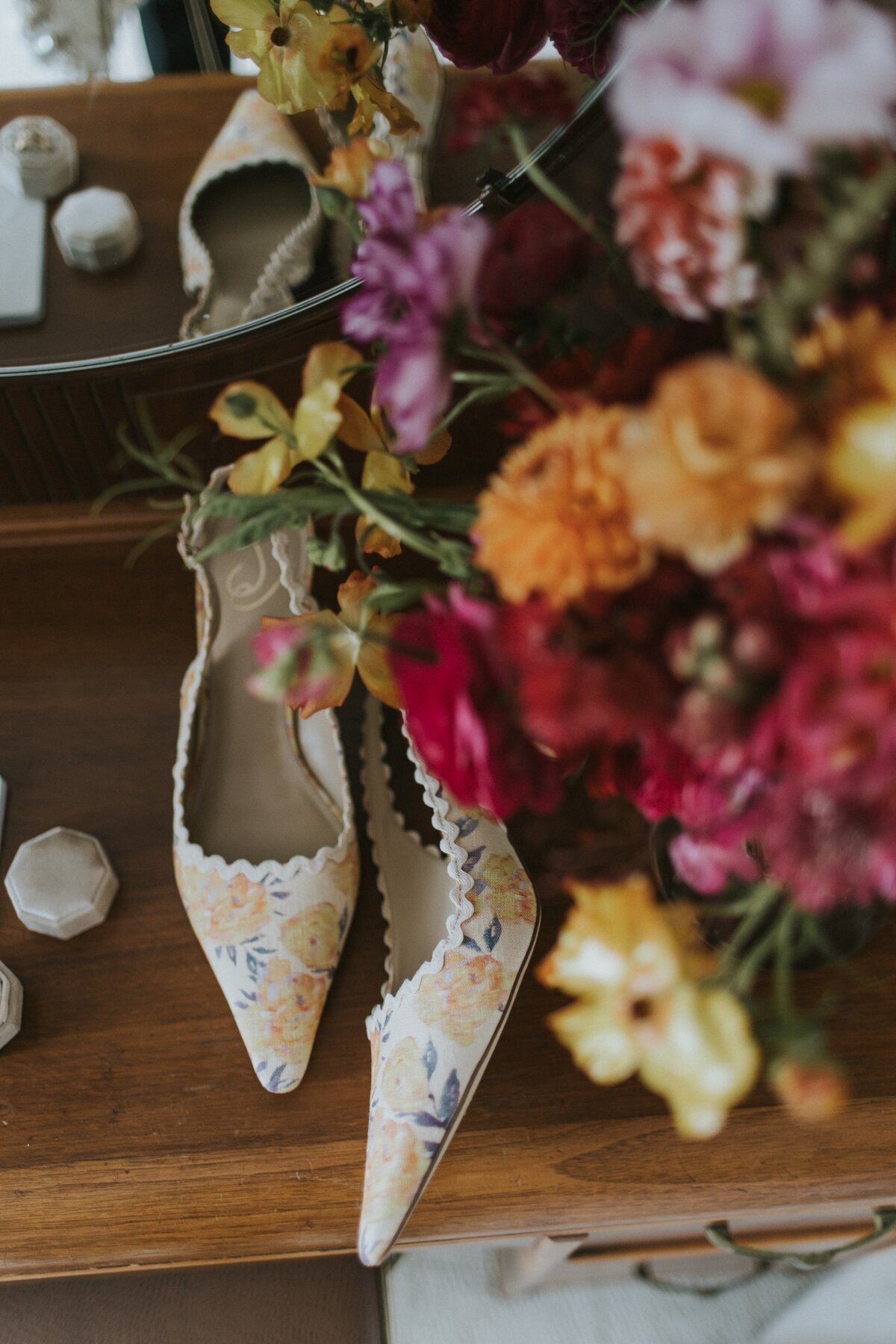 K+J Backyard Farm Wedding Colourful Flowers2