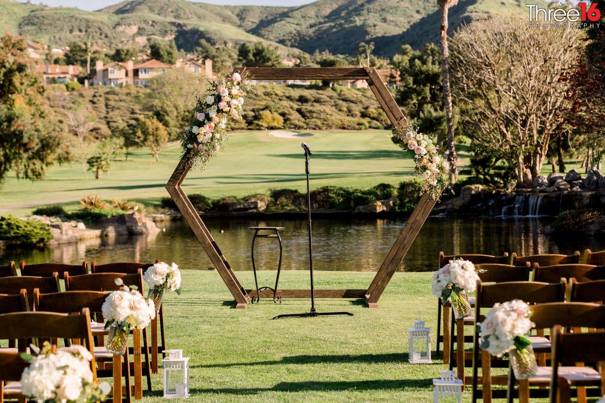 San Juan Hills Golf Club Wedding Ceremony setup in San Juan Capistrano