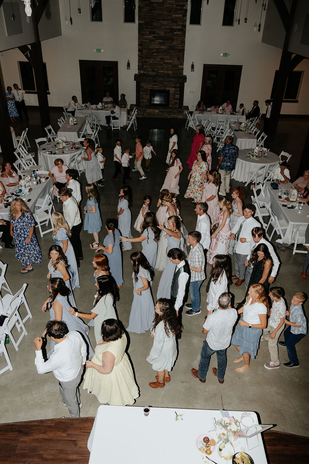 A full dance floor seen from above