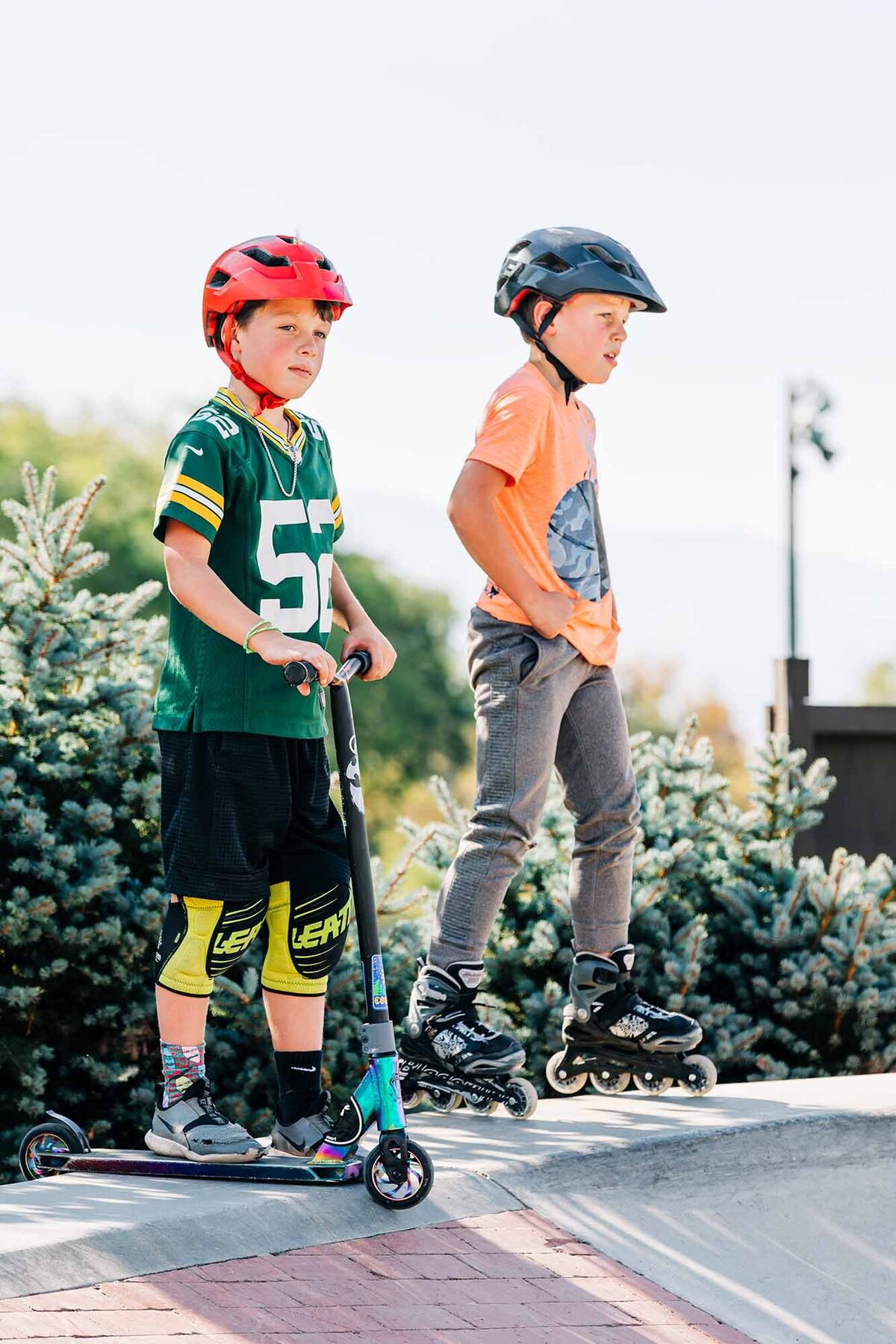 Two little boys at Mobash Skate Park, Missoula