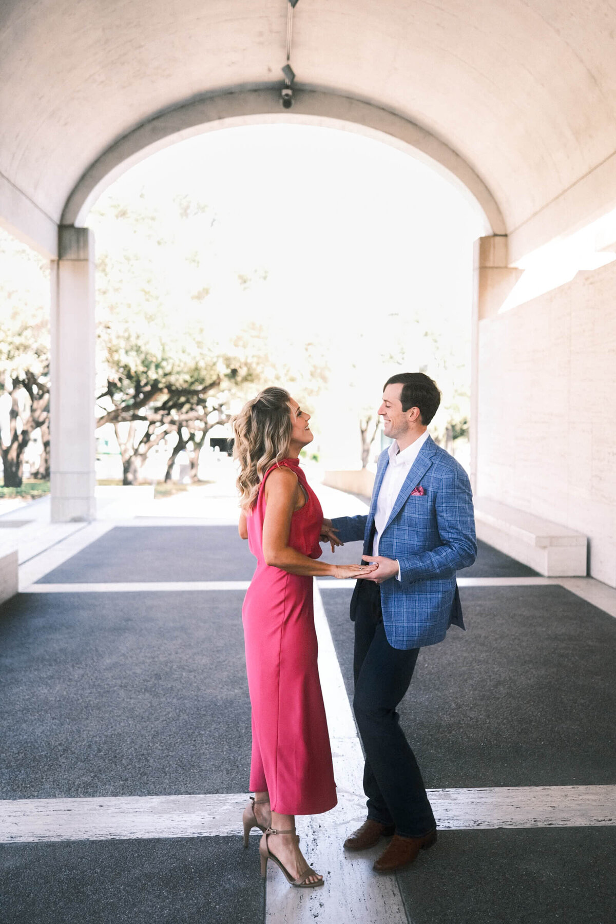 A wedding engagement session photo taken in Fort Worth Texas