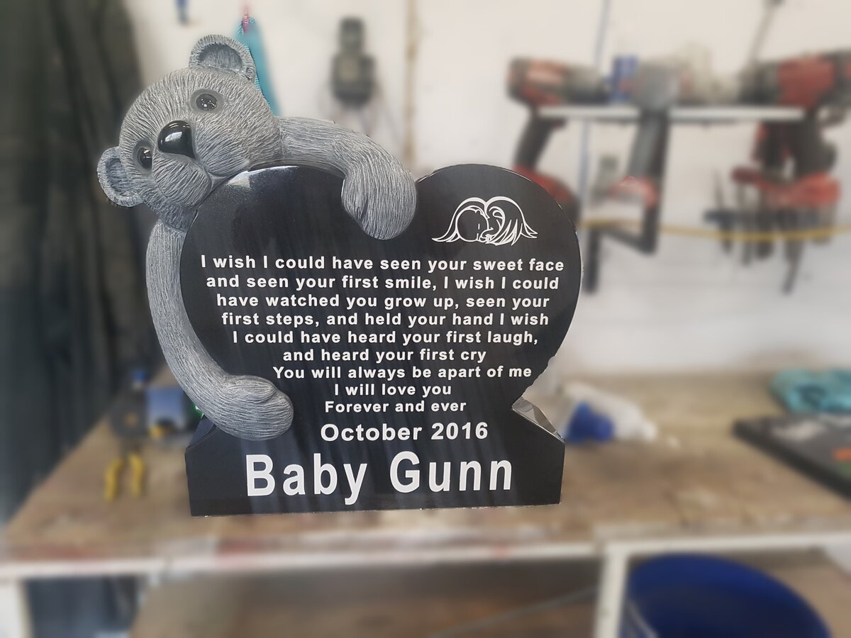 custom gravestone for lost baby alberta area