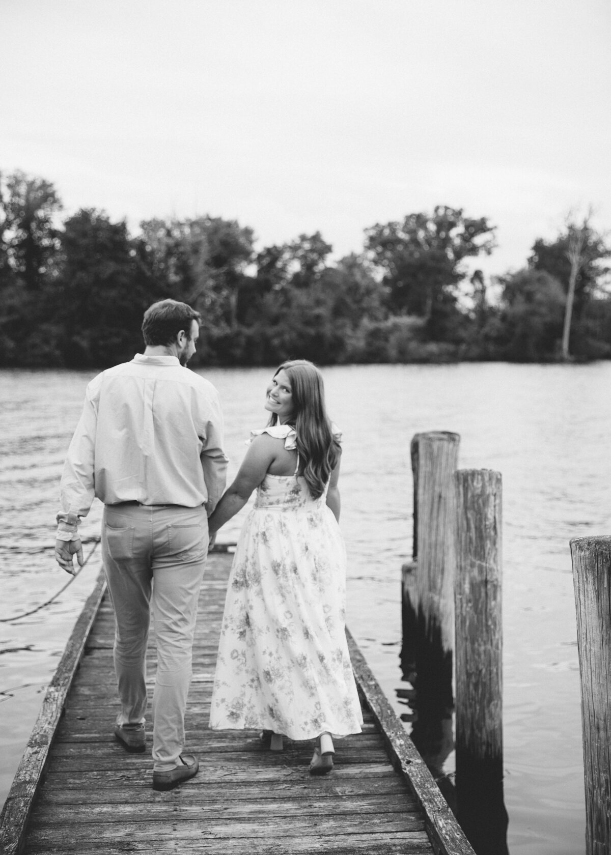 Engagement session on the Washington, NC waterfront