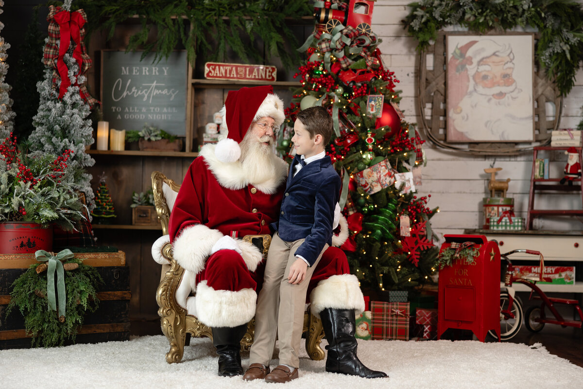Family Christmas photo session in Canton GA with Santa.