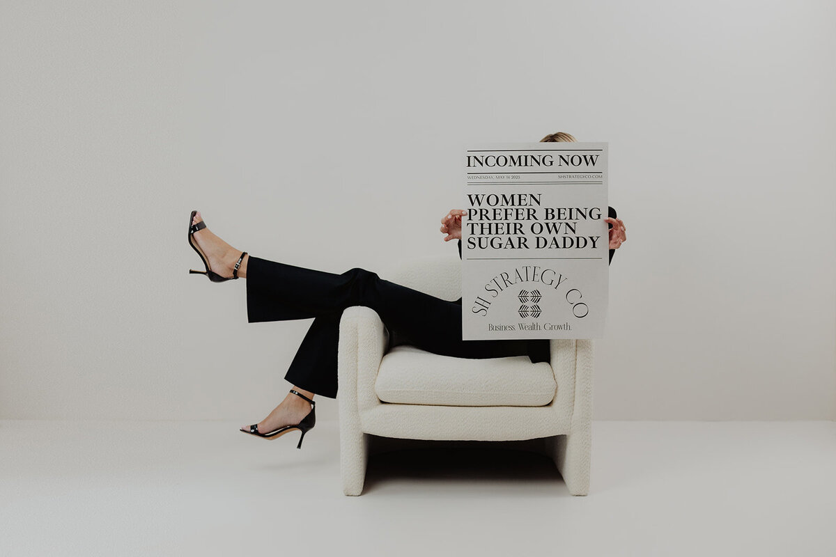 woman reading a funny   feminist newspaper 