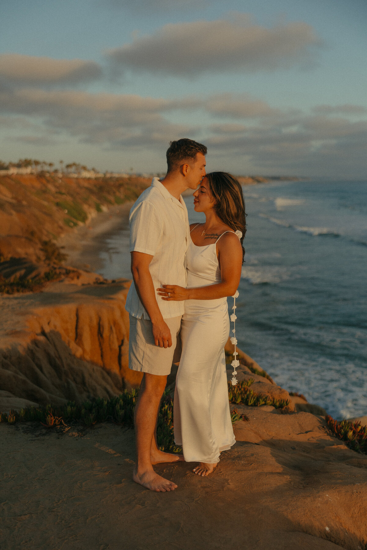 Golden hour sunset engagement-San Diego cliffs-Janelle-Aloi_2