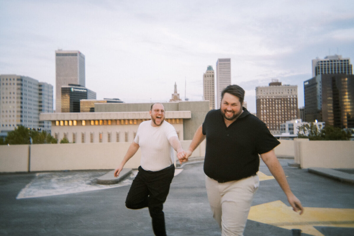 guys-running-on-parking-garage