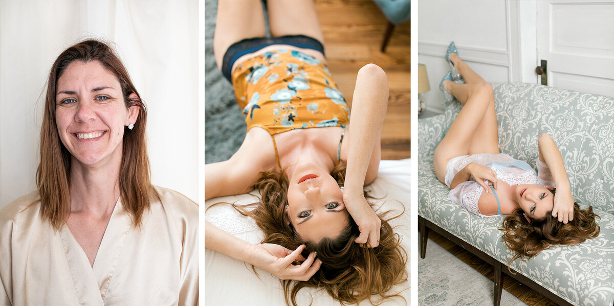 before and after boudoir shoot woman