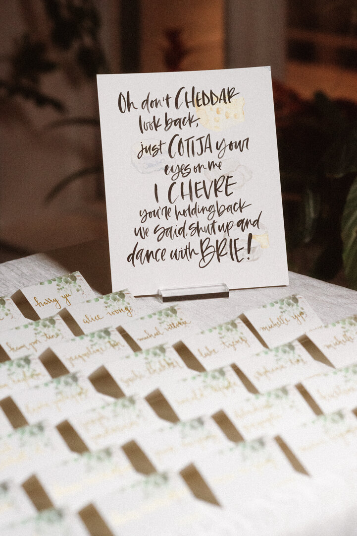 calligraphy wedding day of sign
