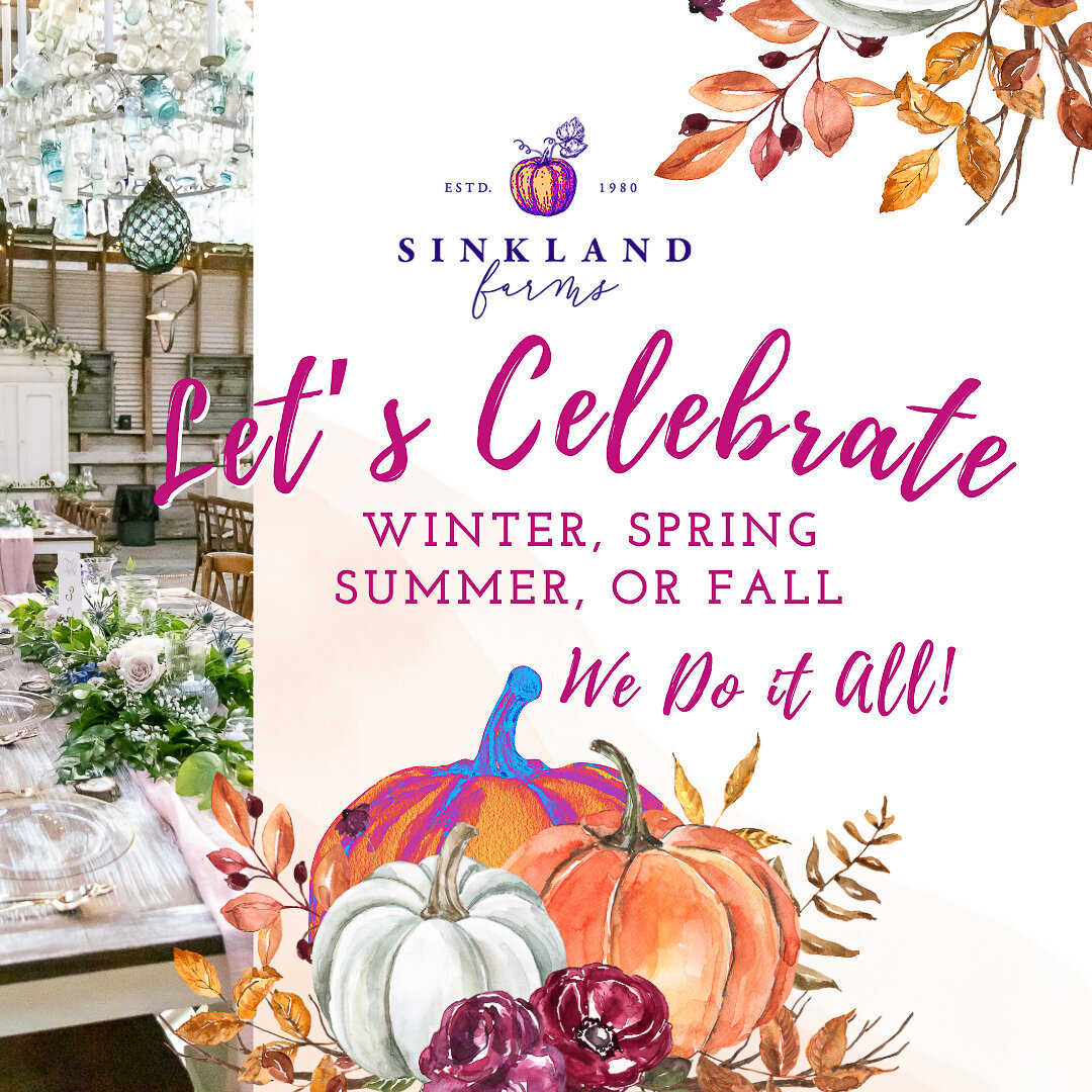 Plan an event at Sinkland Farms'  All-Seasons Venue