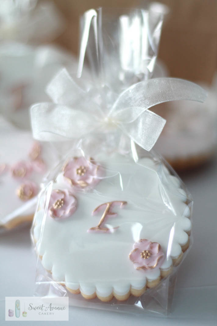 baby girl baptism or communion cookie favours