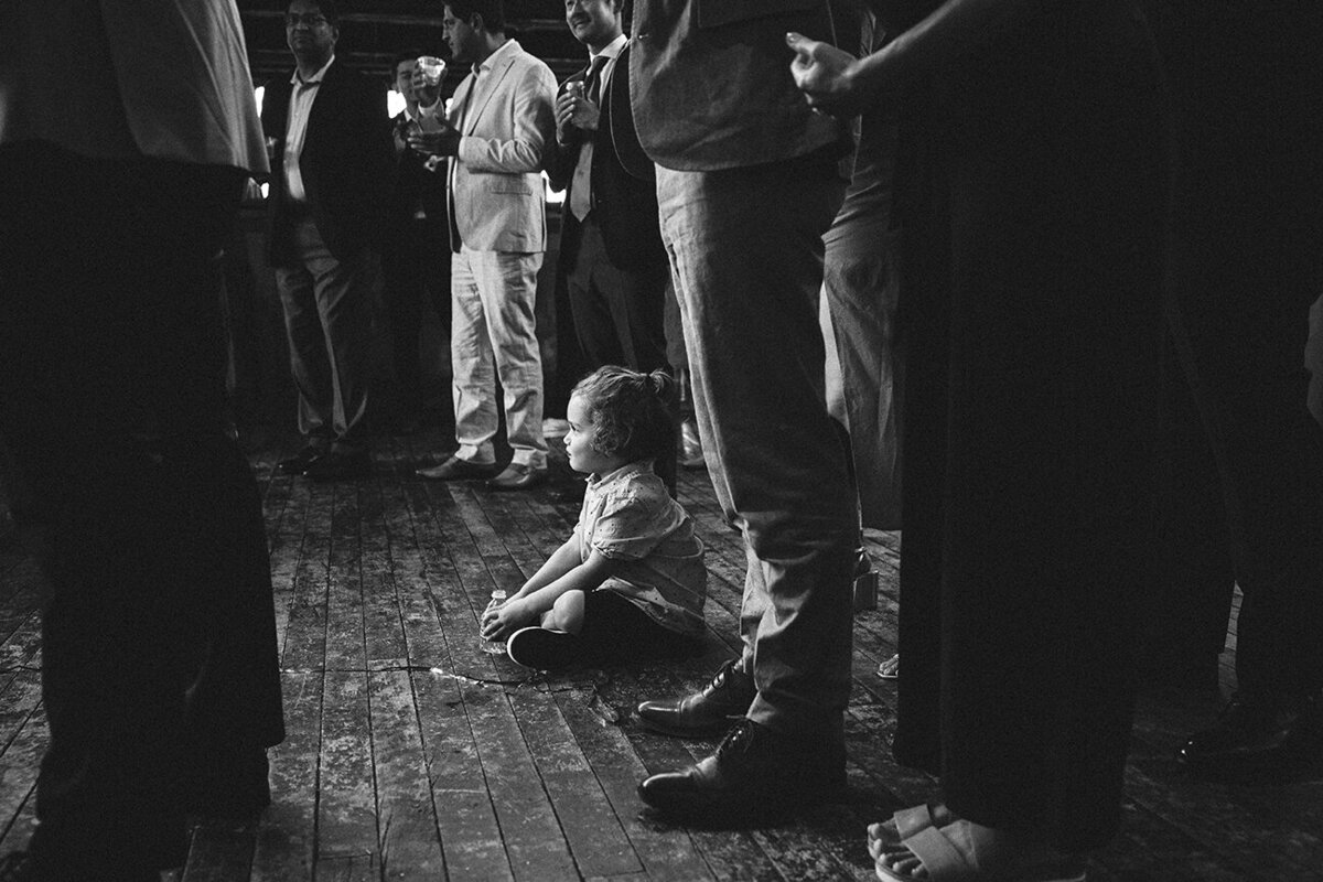 Mira Park Photography NY based wedding photographer Black and white photo of wedding tea ceremony at Greenpoint Loft in Brooklyn NY