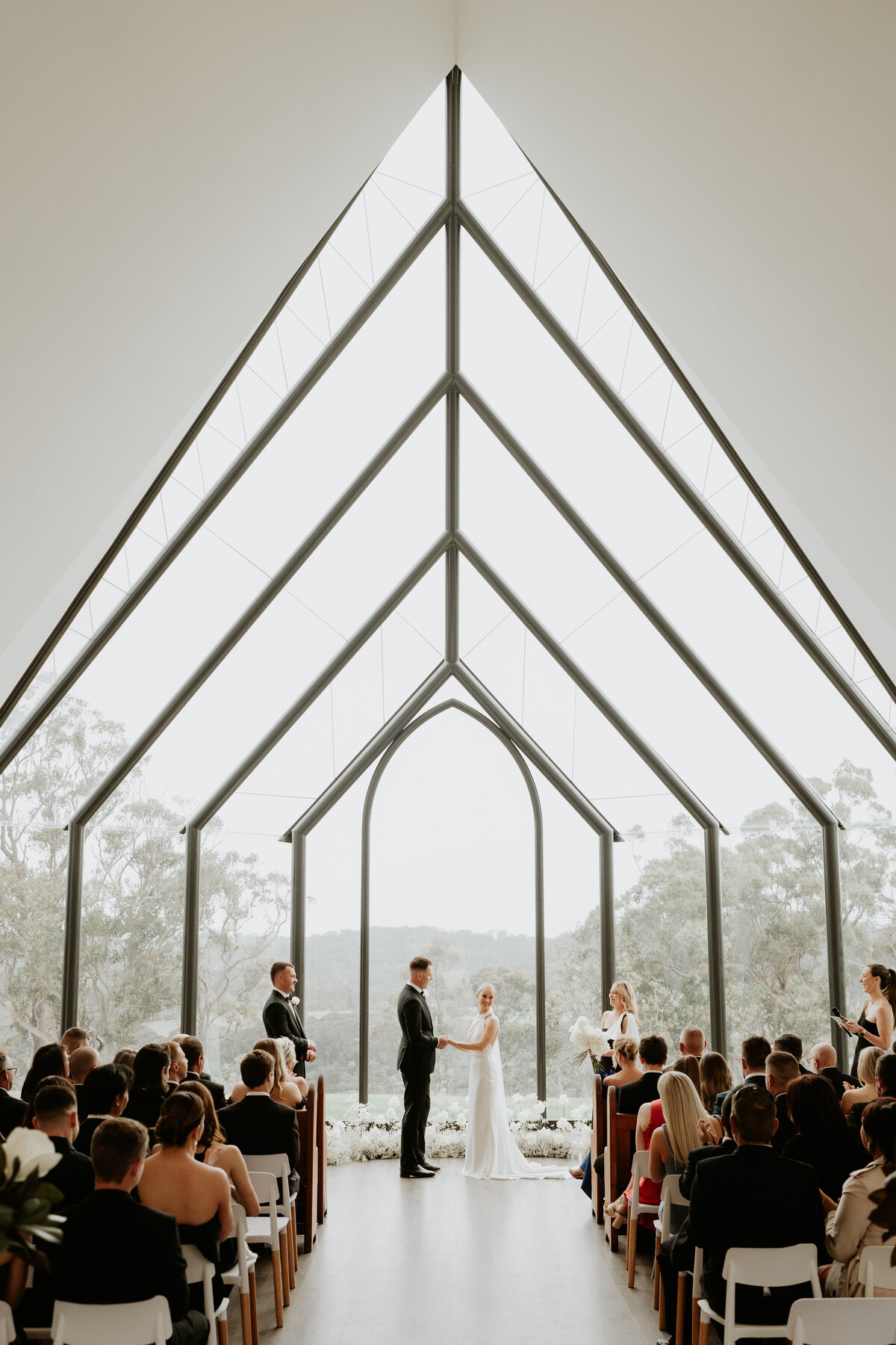 Bride and groom during ceremony at yarra valley wedding