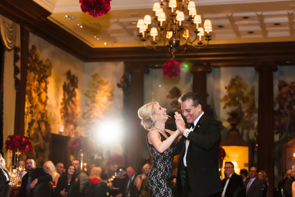 fun wedding photo of the bride and her dad dancing and laughing at duquesne club louis anthony jewelers