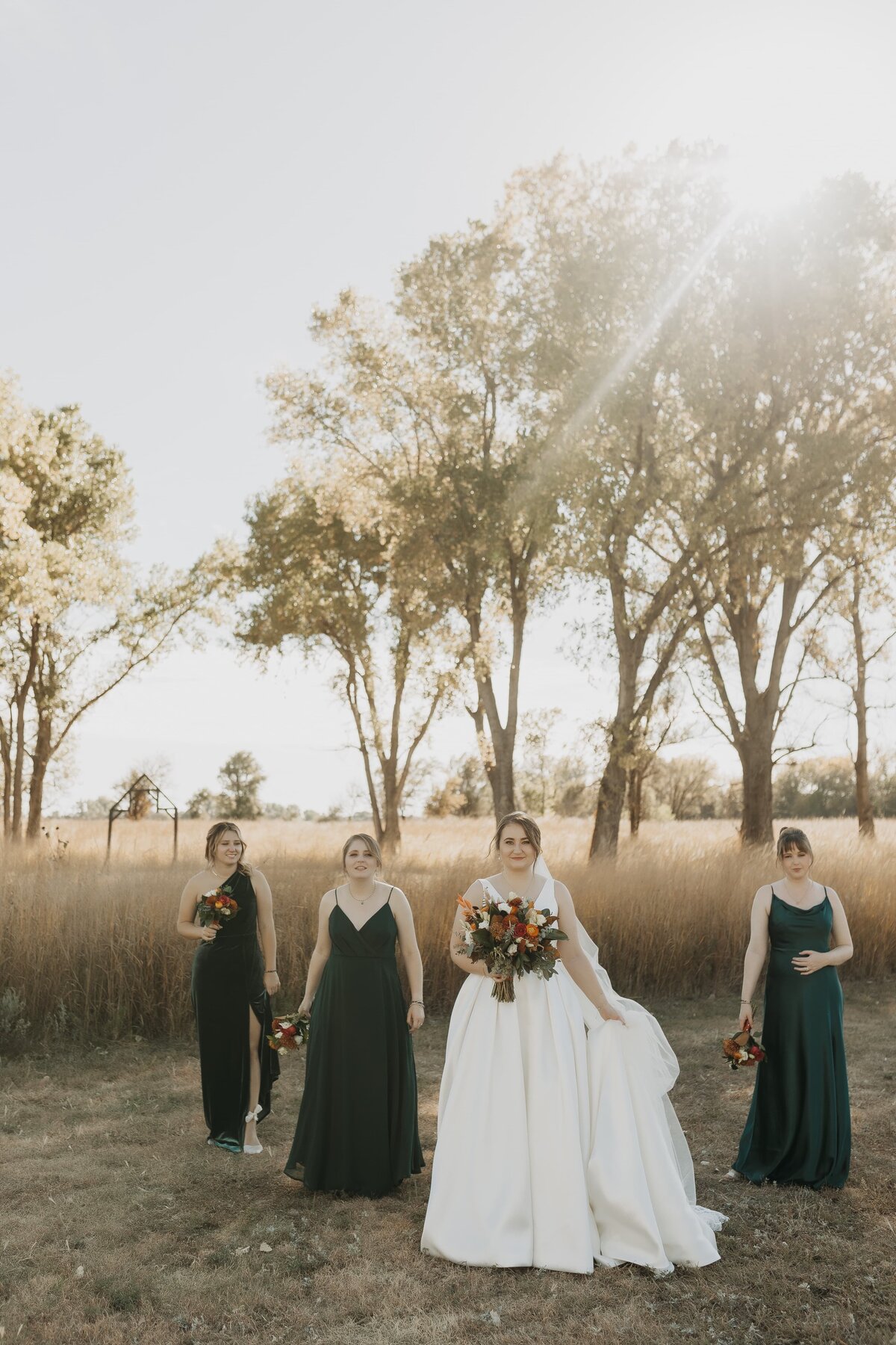 bridal party posing