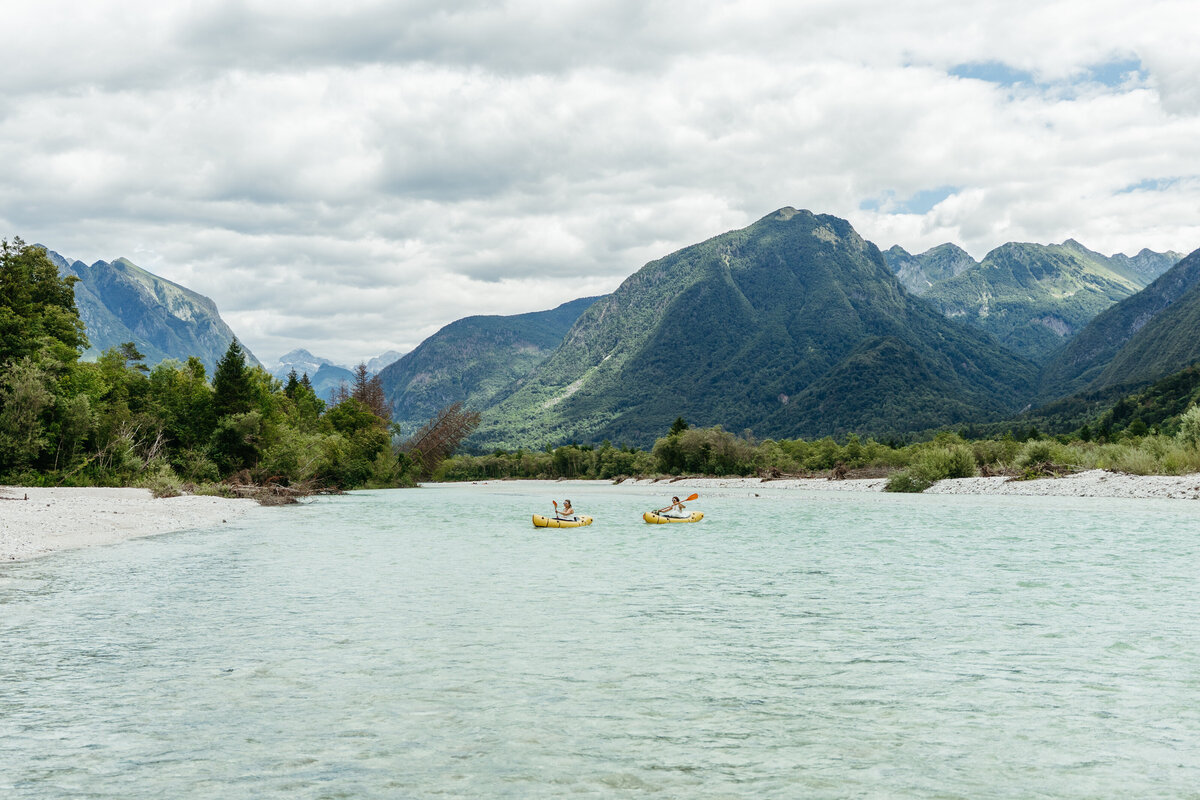 Kayak adventure elopement in Slovenia