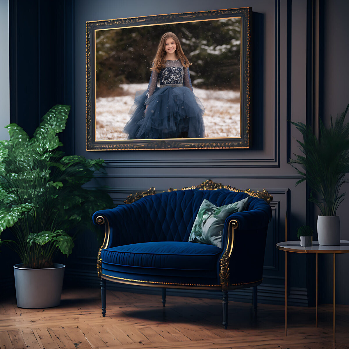 girl-in-blue-dress-and-snow-in-texas