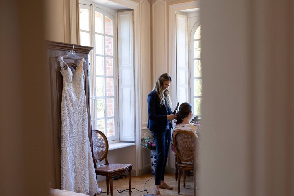 Wedding Hair Makeup Château in Normandy France