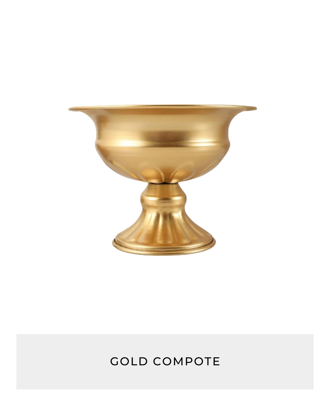 Small gold compote vase rental for Fort Worth floral displays by Kendra’s Events