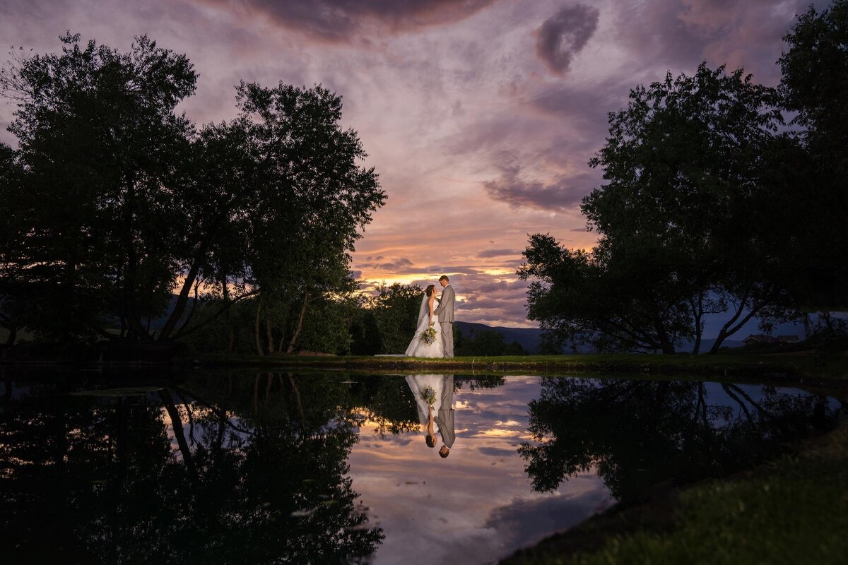 Colorado Crooked Willow Farm Wedding sunset