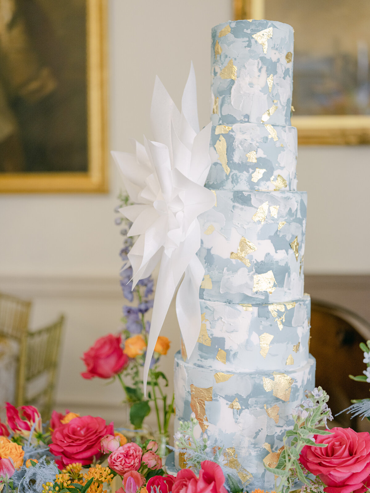 Modern Blue Wedding Cake